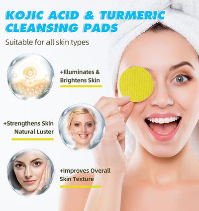 Kojic Buy 1 Get 1 Free Turmeric & Kojic Acid (60×2) Cleansing Pads (100% Geniuan)