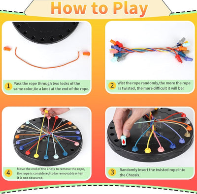 Brain Teasing Rope Puzzle Game | Multi-Level Logic Board for Kids & Families | Educational String Challenge for Home & Travel (Age 3+)