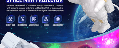 Astronaut Rechargable Sky Projector Light – Cosmic Night Light for Kids & Room Décor